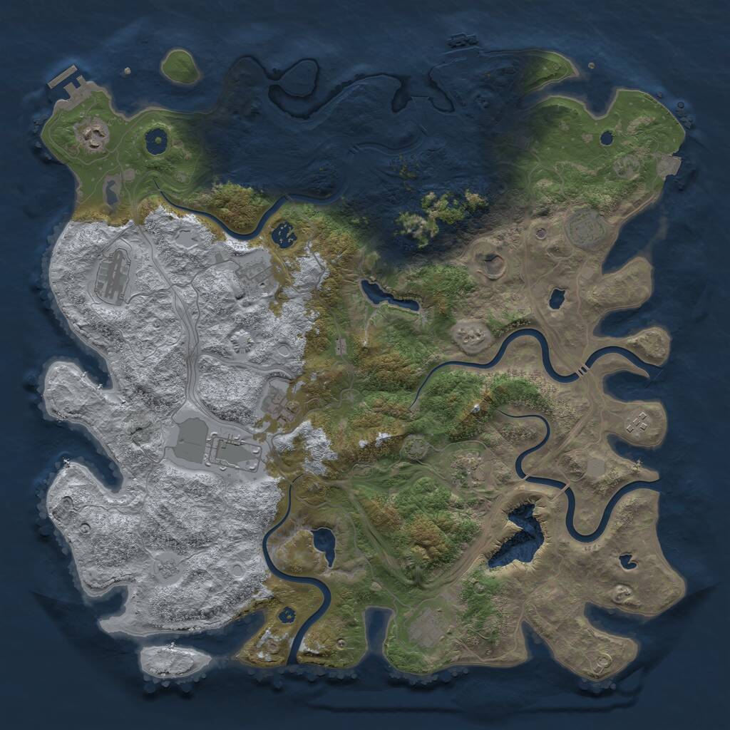 Rust Map: Procedural Map, Size: 4500, Seed: 1933781, 17 Monuments