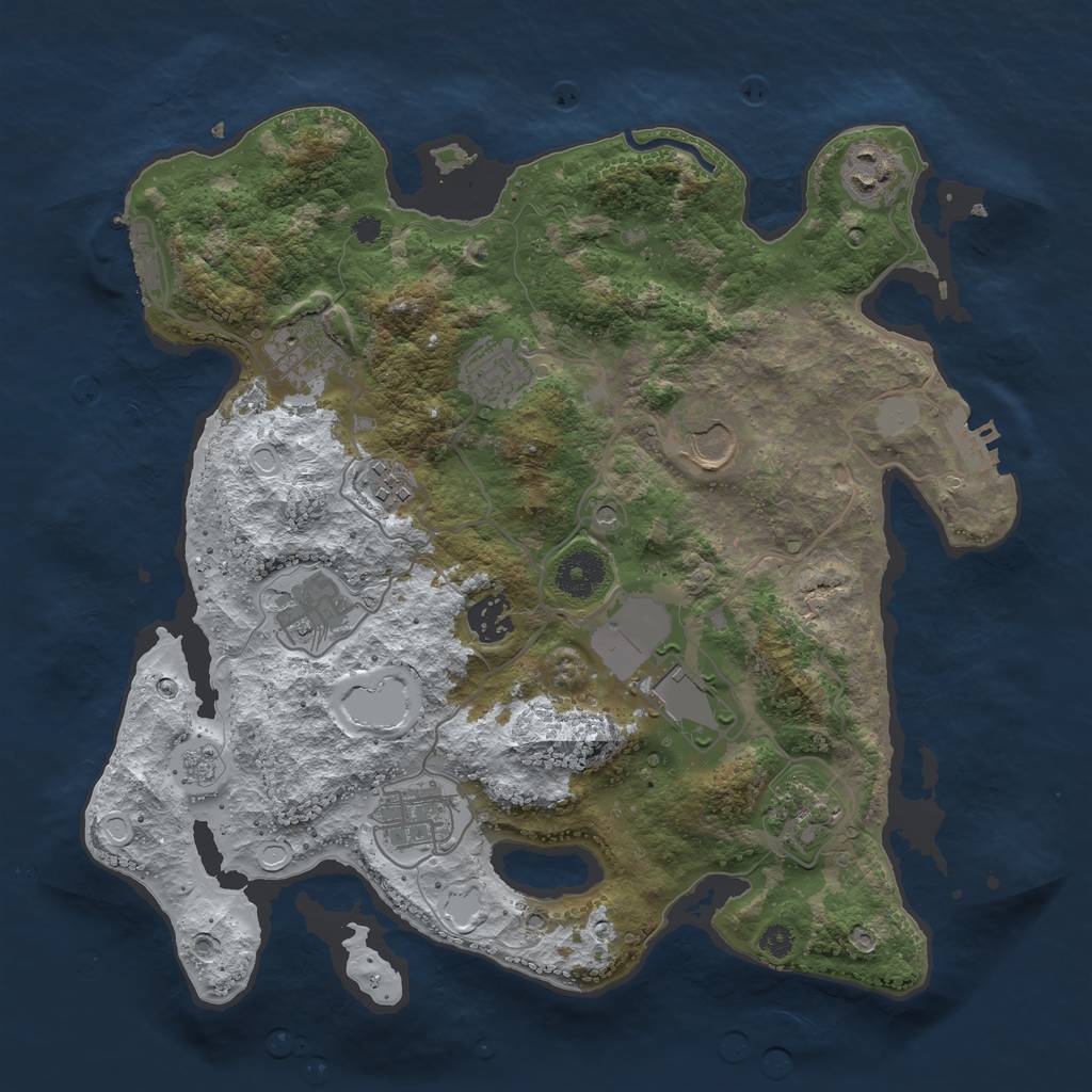 Rust Map: Procedural Map, Size: 3500, Seed: 11436, 19 Monuments