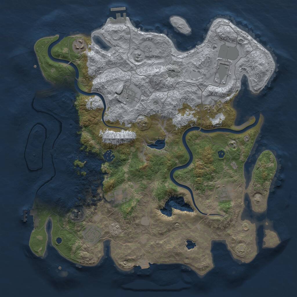 Rust Map: Procedural Map, Size: 4000, Seed: 191987, 15 Monuments