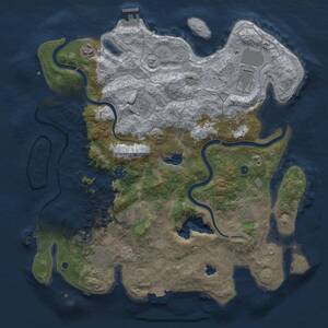 Thumbnail Rust Map: Procedural Map, Size: 4000, Seed: 191987, 15 Monuments