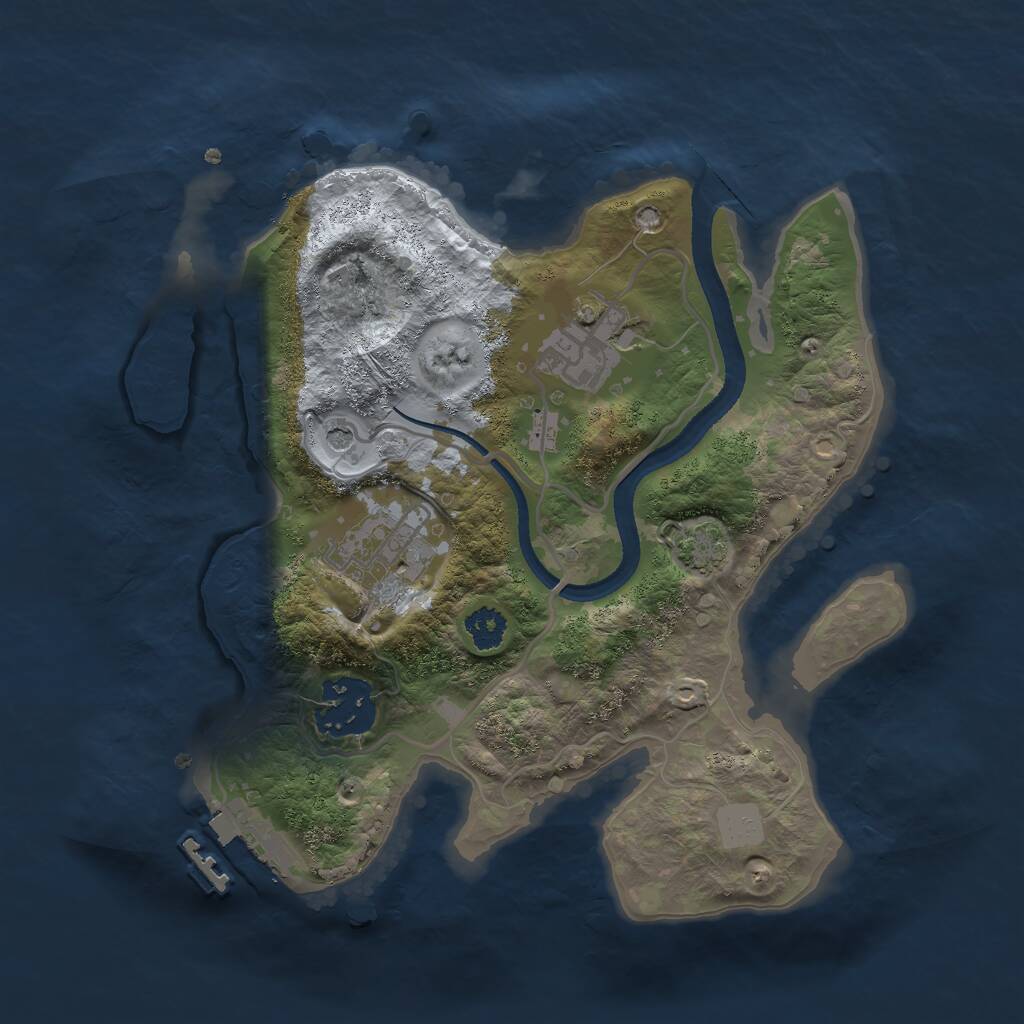 Rust Map: Procedural Map, Size: 2500, Seed: 23798, 7 Monuments