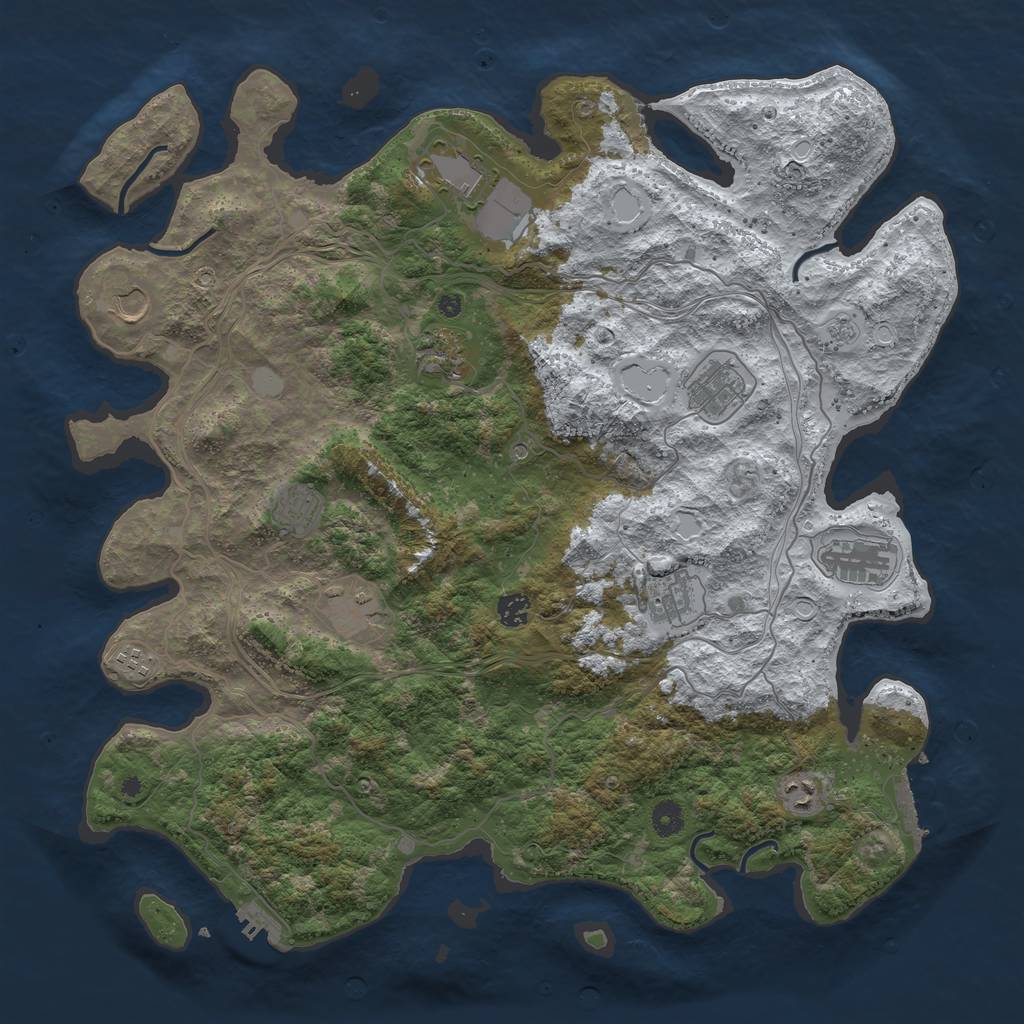 Rust Map: Procedural Map, Size: 4500, Seed: 1534663, 20 Monuments