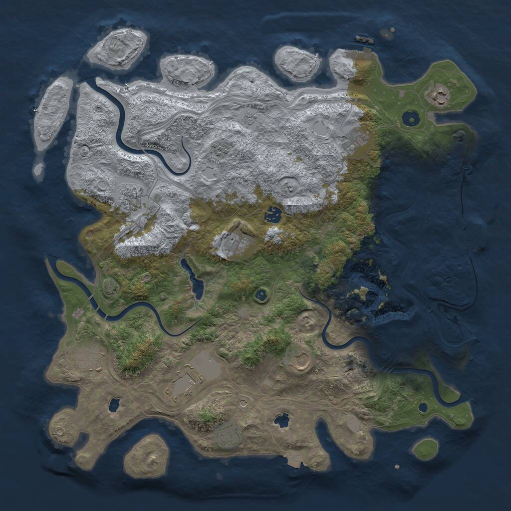 Rust Map: Procedural Map, Size: 4500, Seed: 2977586, 16 Monuments