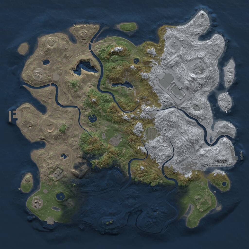 Rust Map: Procedural Map, Size: 4500, Seed: 1652330, 16 Monuments