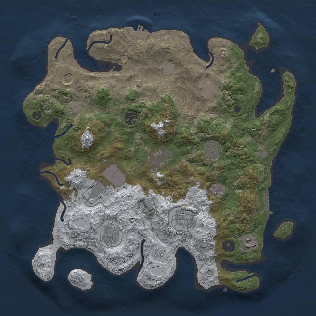 Rust Map: Procedural Map, Size: 3700, Seed: 24568, 19 Monuments