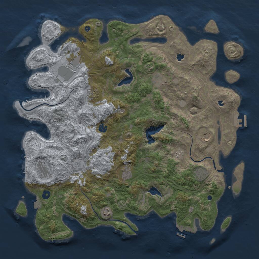 Rust Map: Procedural Map, Size: 4500, Seed: 4907472, 16 Monuments