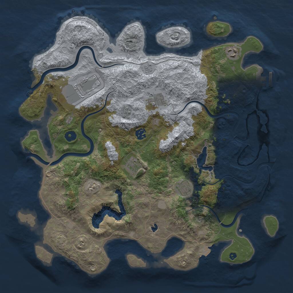 Rust Map: Procedural Map, Size: 4000, Seed: 431470310, 12 Monuments