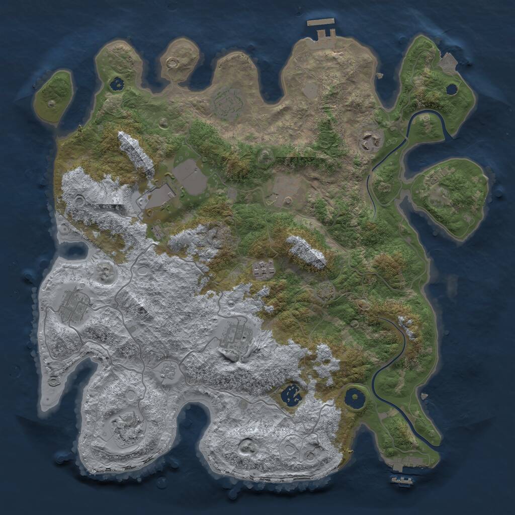 Rust Map: Procedural Map, Size: 3800, Seed: 6000, 15 Monuments