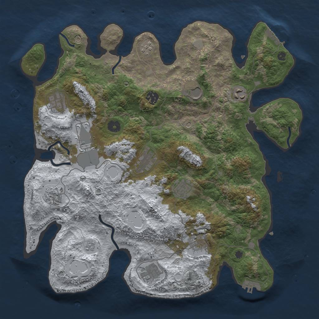Rust Map: Procedural Map, Size: 3800, Seed: 6000, 20 Monuments