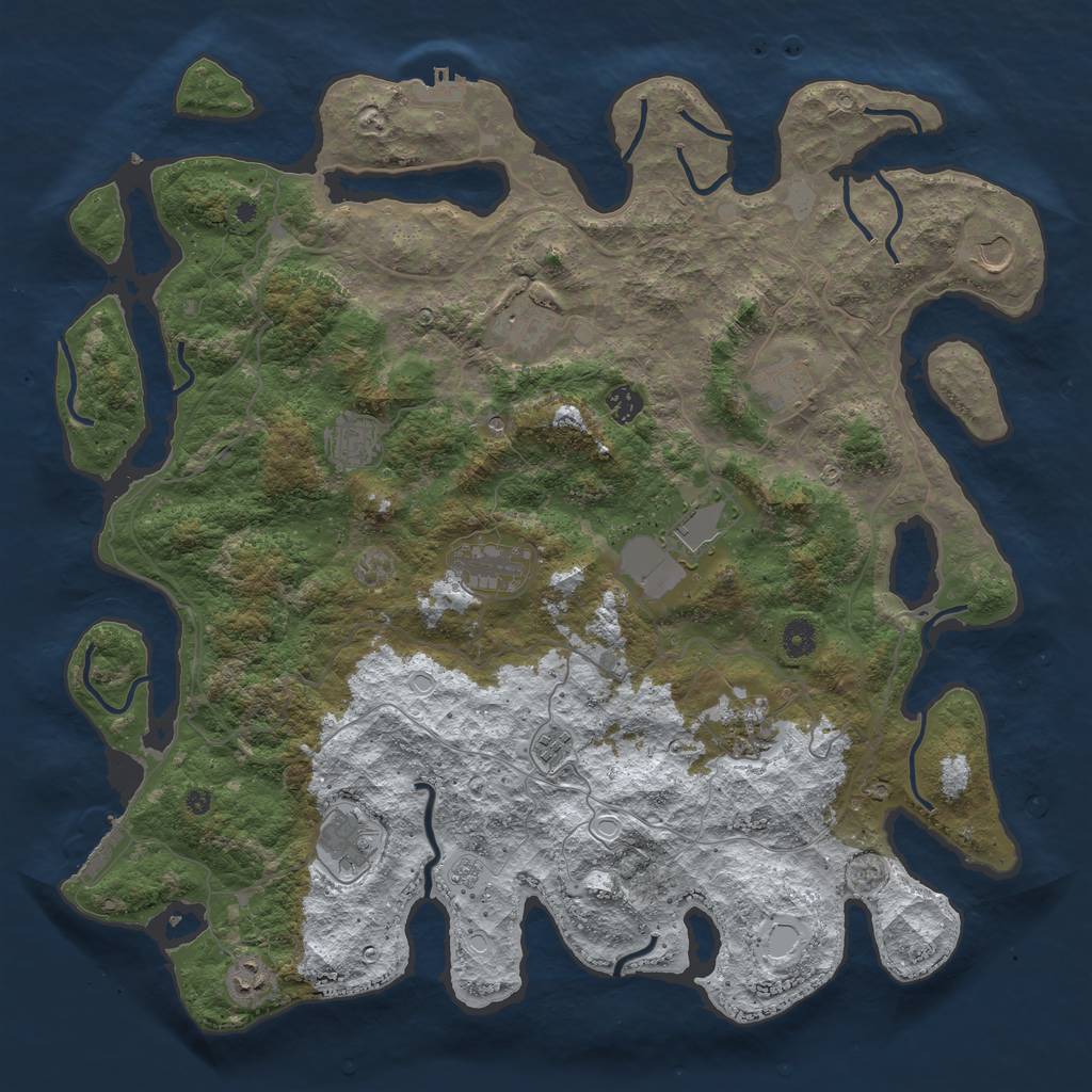 Rust Map: Procedural Map, Size: 4500, Seed: 6383580, 20 Monuments