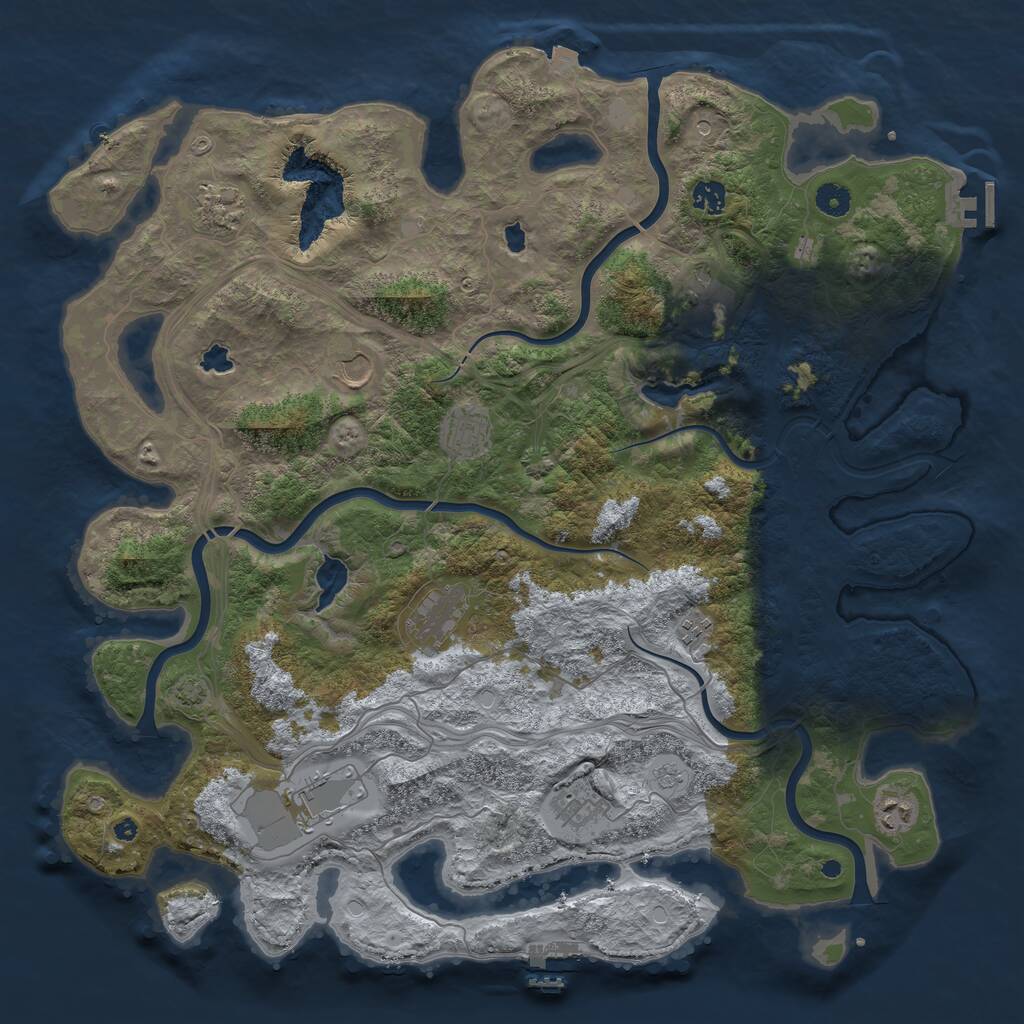 Rust Map: Procedural Map, Size: 4500, Seed: 4756769, 16 Monuments