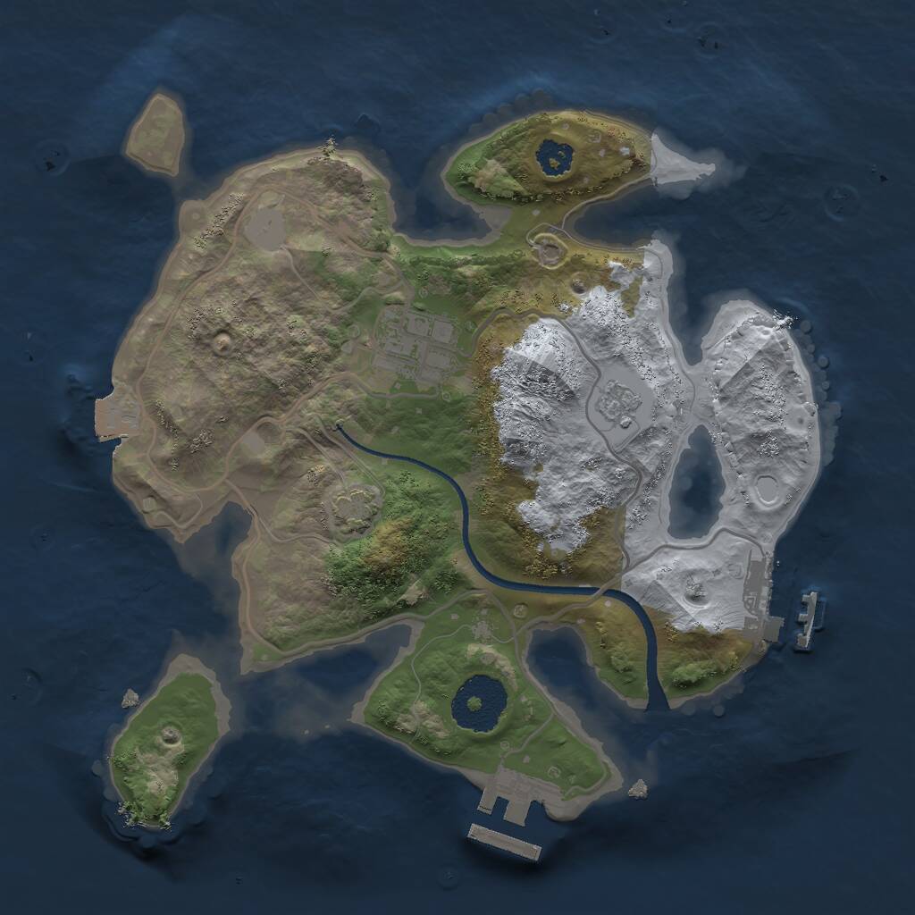 Rust Map: Procedural Map, Size: 2500, Seed: 12121, 6 Monuments