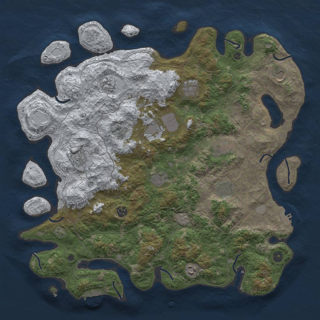 Rust Map: Procedural Map, Size: 4500, Seed: 1311153, 20 Monuments