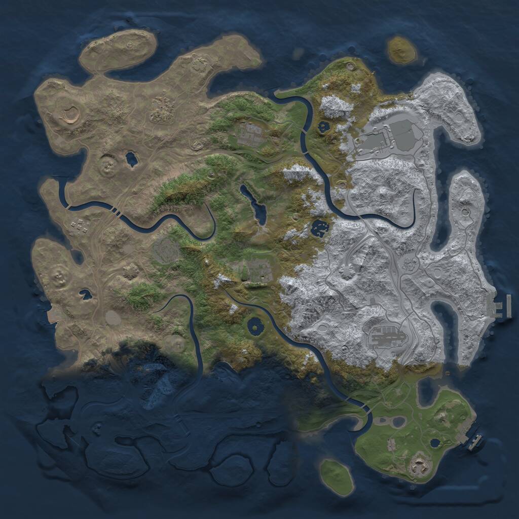 Rust Map: Procedural Map, Size: 4500, Seed: 2198626, 16 Monuments