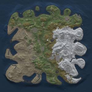 Thumbnail Rust Map: Procedural Map, Size: 4000, Seed: 2304496, 19 Monuments