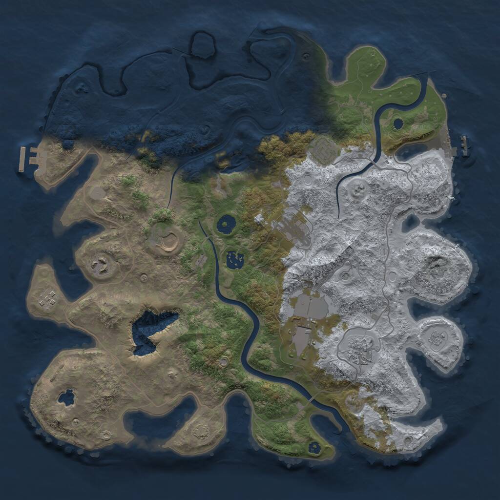 Rust Map: Procedural Map, Size: 4000, Seed: 2304496, 14 Monuments