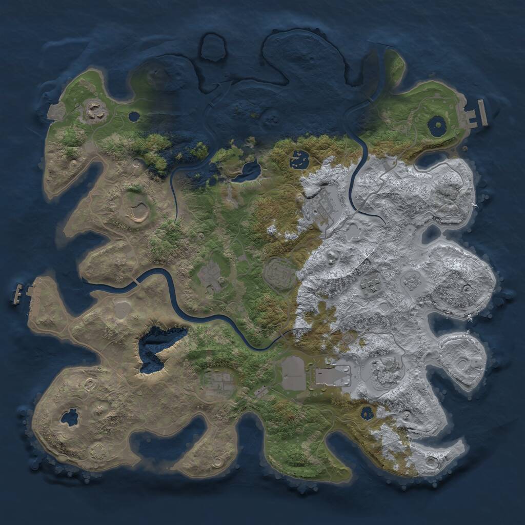 Rust Map: Procedural Map, Size: 4000, Seed: 2304496, 16 Monuments