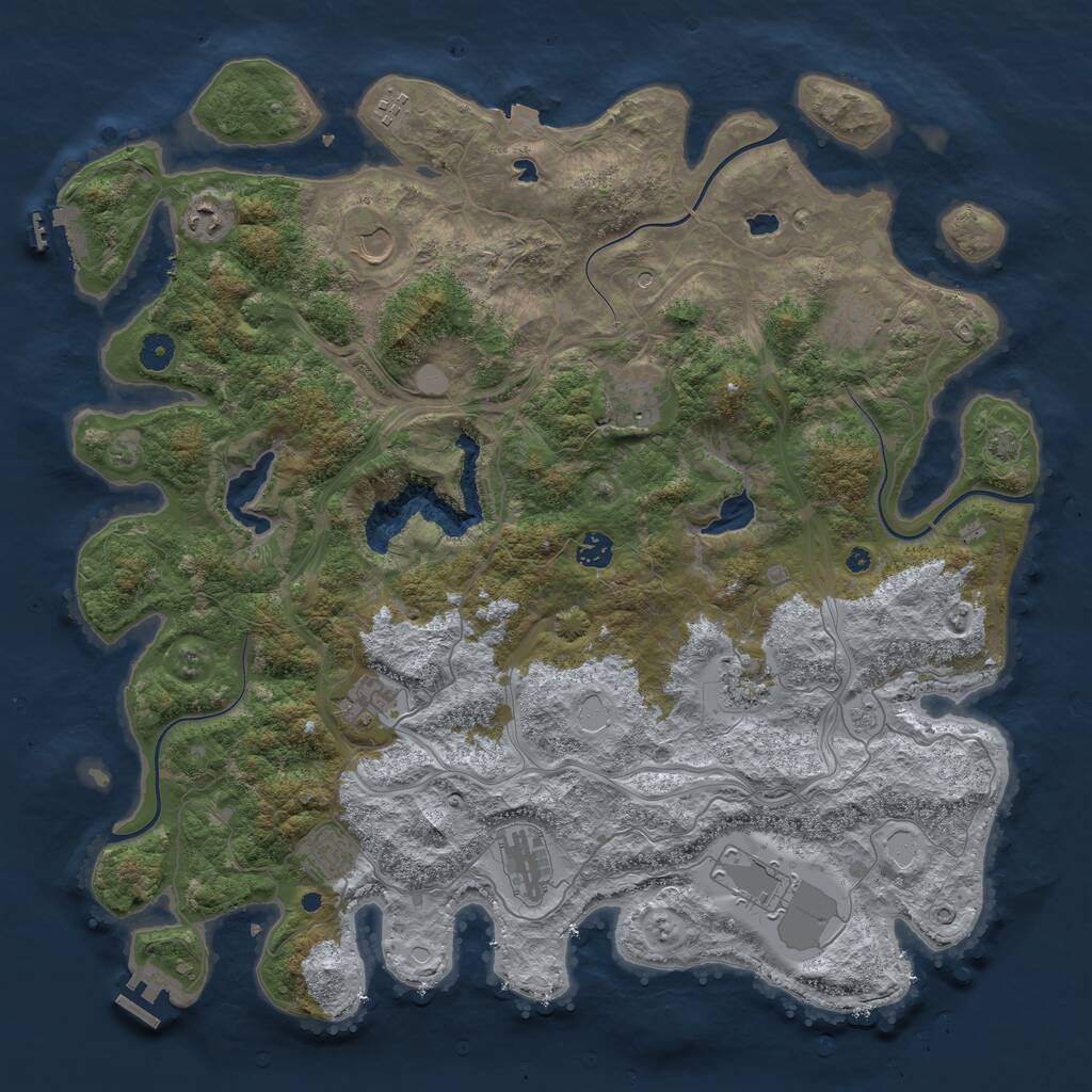Rust Map: Procedural Map, Size: 4500, Seed: 1577327, 17 Monuments