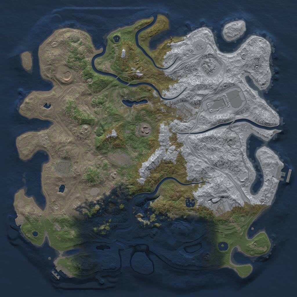 Rust Map: Procedural Map, Size: 4500, Seed: 521566, 17 Monuments