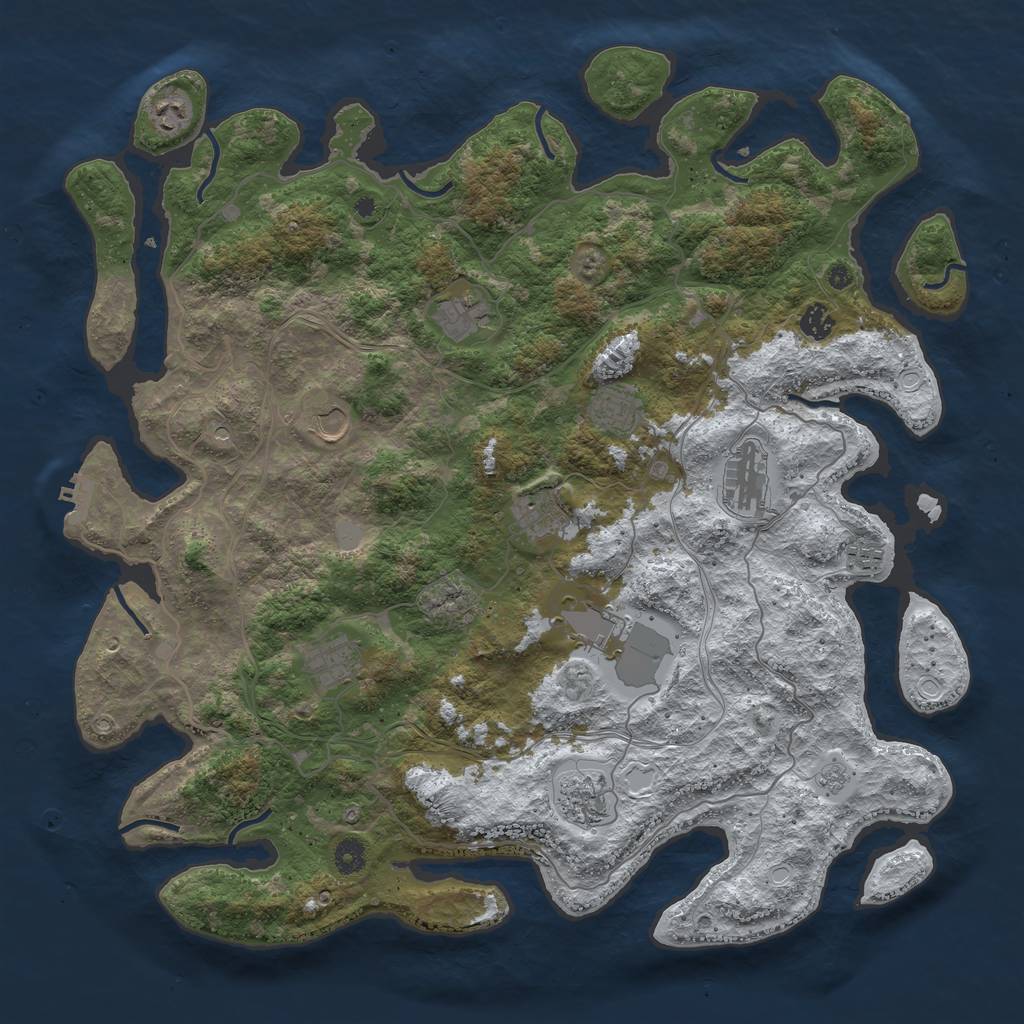 Rust Map: Procedural Map, Size: 4500, Seed: 2186400, 19 Monuments