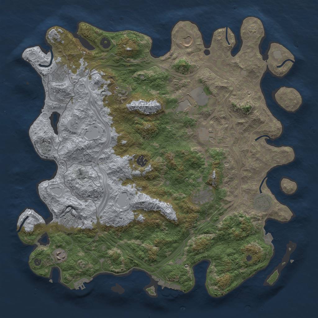 Rust Map: Procedural Map, Size: 4500, Seed: 2028325, 19 Monuments
