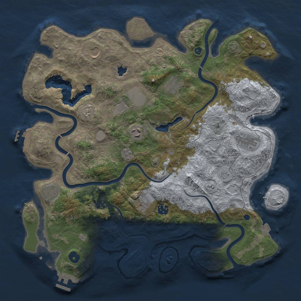 Rust Map: Procedural Map, Size: 4050, Seed: 783618075, 15 Monuments