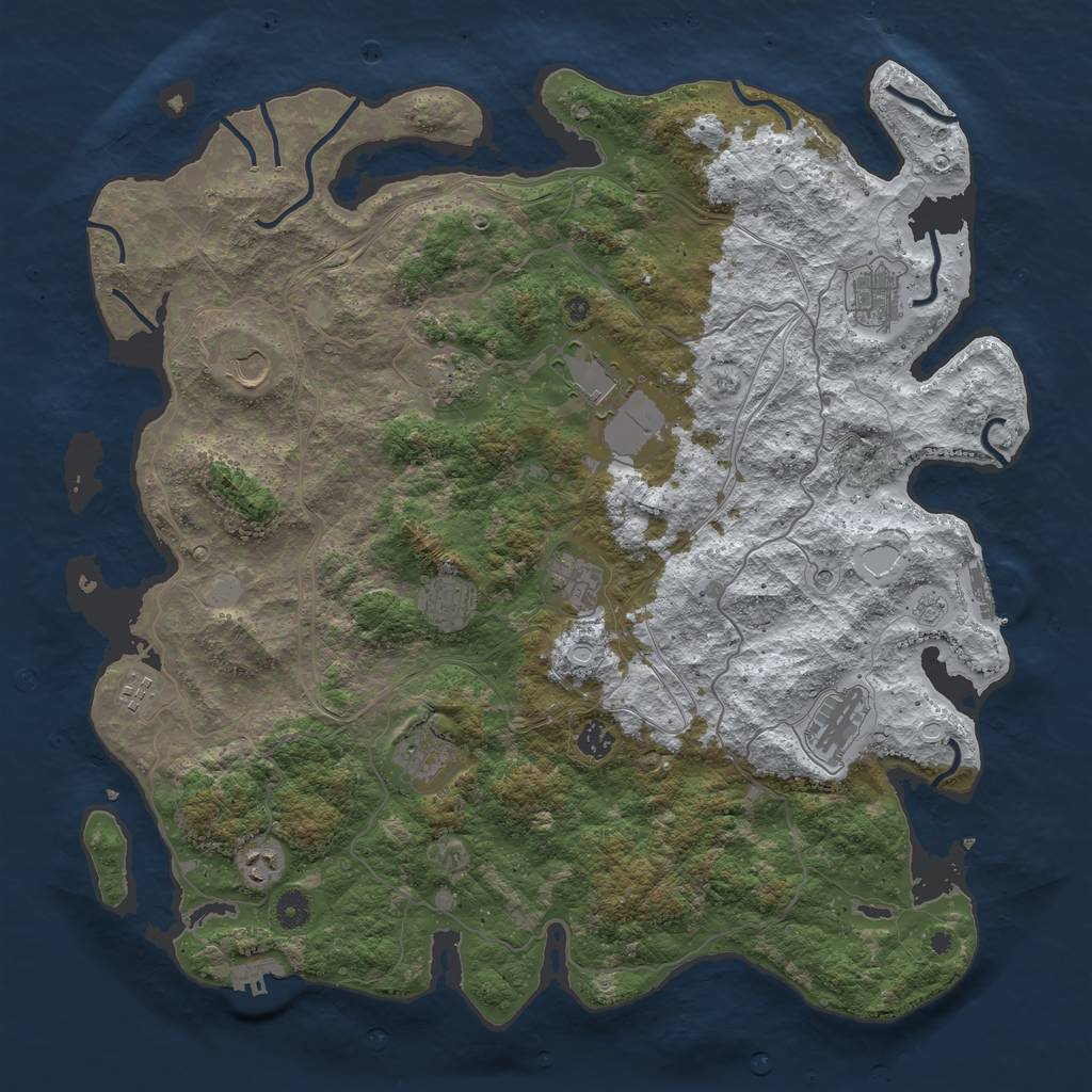 Rust Map: Procedural Map, Size: 4500, Seed: 5093126, 20 Monuments