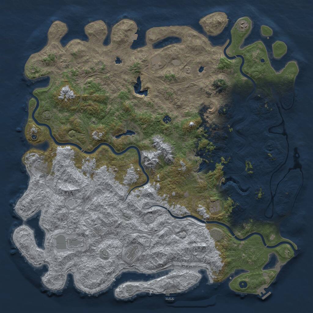 Rust Map: Procedural Map, Size: 6000, Seed: 264882, 17 Monuments