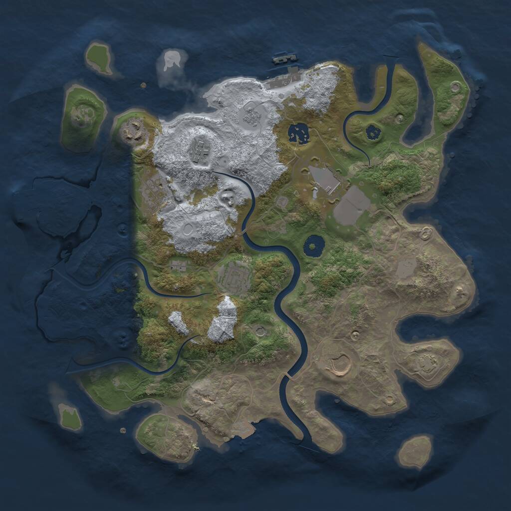 Rust Map: Procedural Map, Size: 3500, Seed: 2670115, 13 Monuments