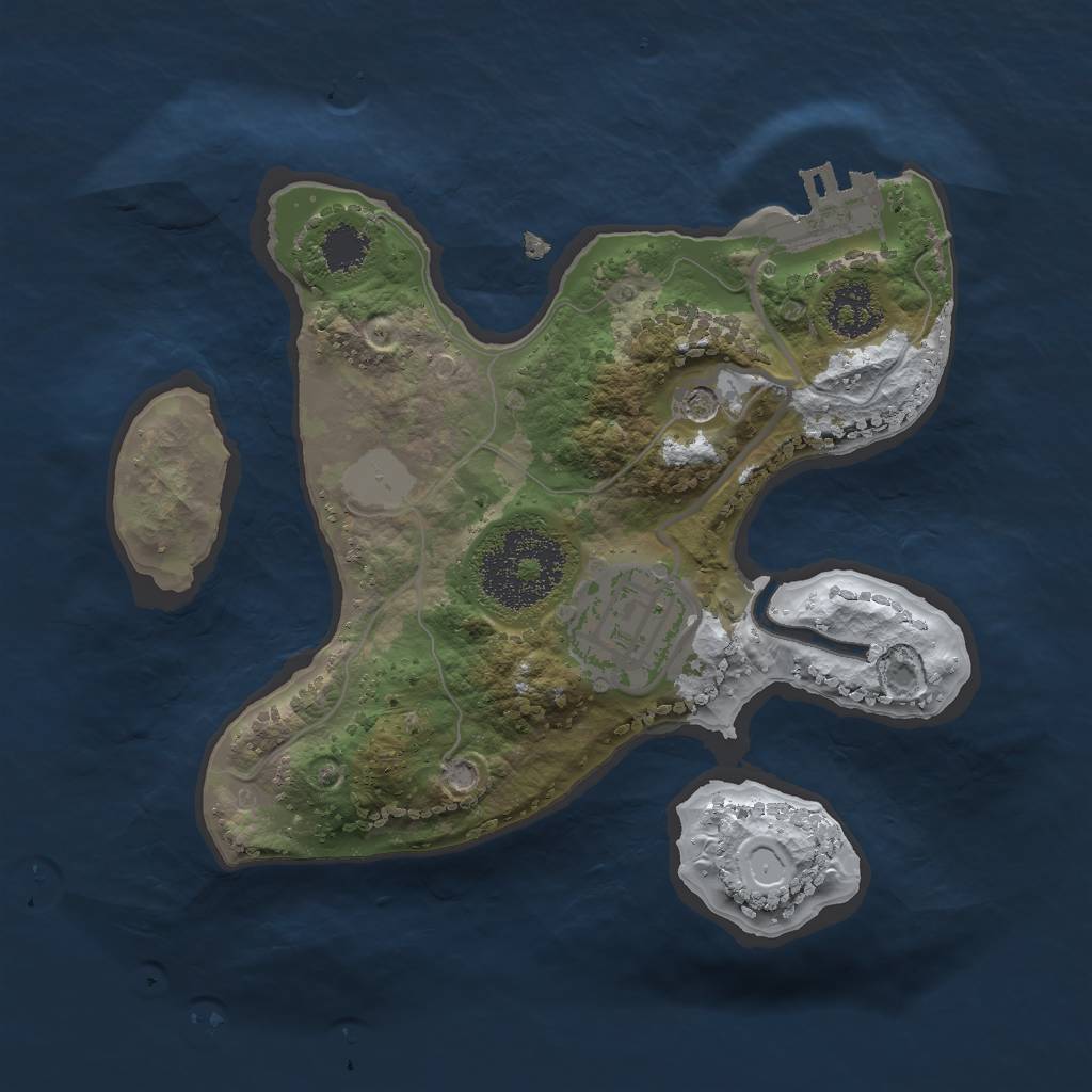 Rust Map: Procedural Map, Size: 2000, Seed: 4200, 8 Monuments