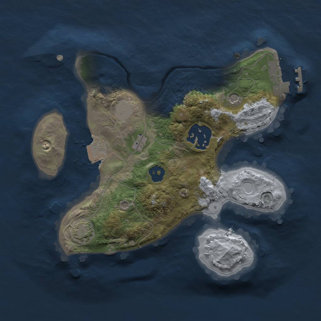 Rust Map: Procedural Map, Size: 2000, Seed: 4200, 5 Monuments
