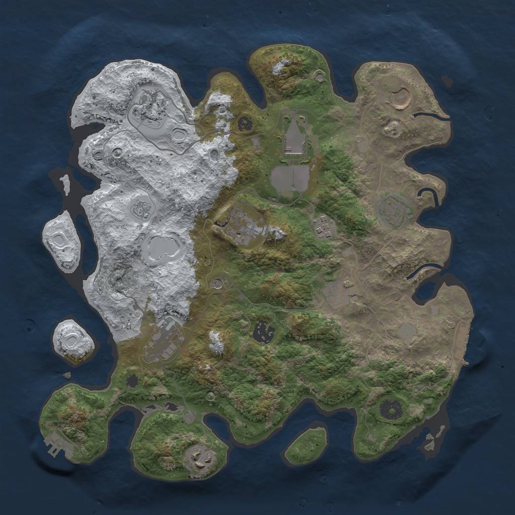 Rust Map: Procedural Map, Size: 3500, Seed: 1564991032, 19 Monuments