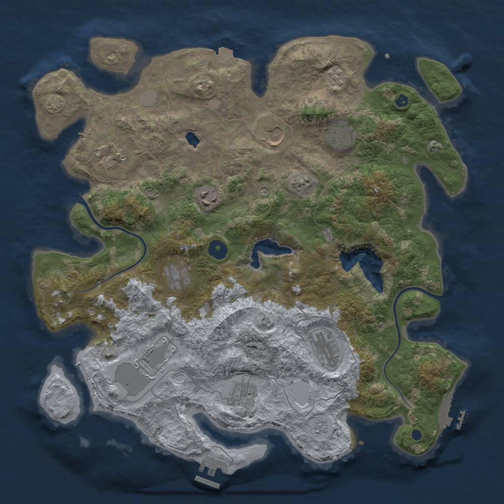 Rust Map: Procedural Map, Size: 4000, Seed: 4438, 15 Monuments