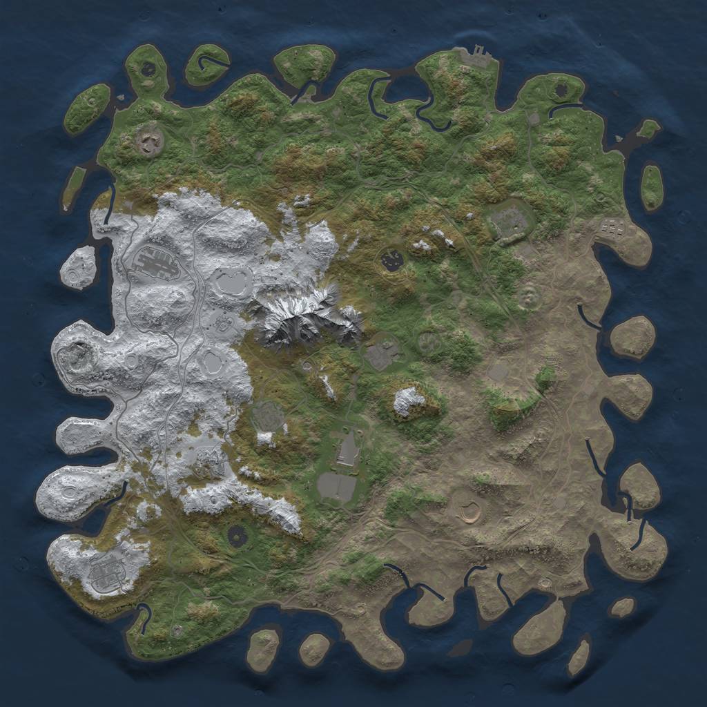 Rust Map: Procedural Map, Size: 5000, Seed: 1456892365, 19 Monuments