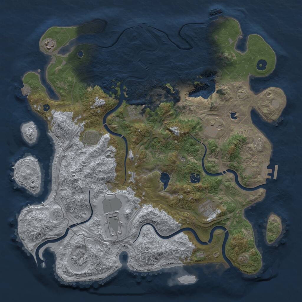 Rust Map: Procedural Map, Size: 4250, Seed: 2941960, 15 Monuments