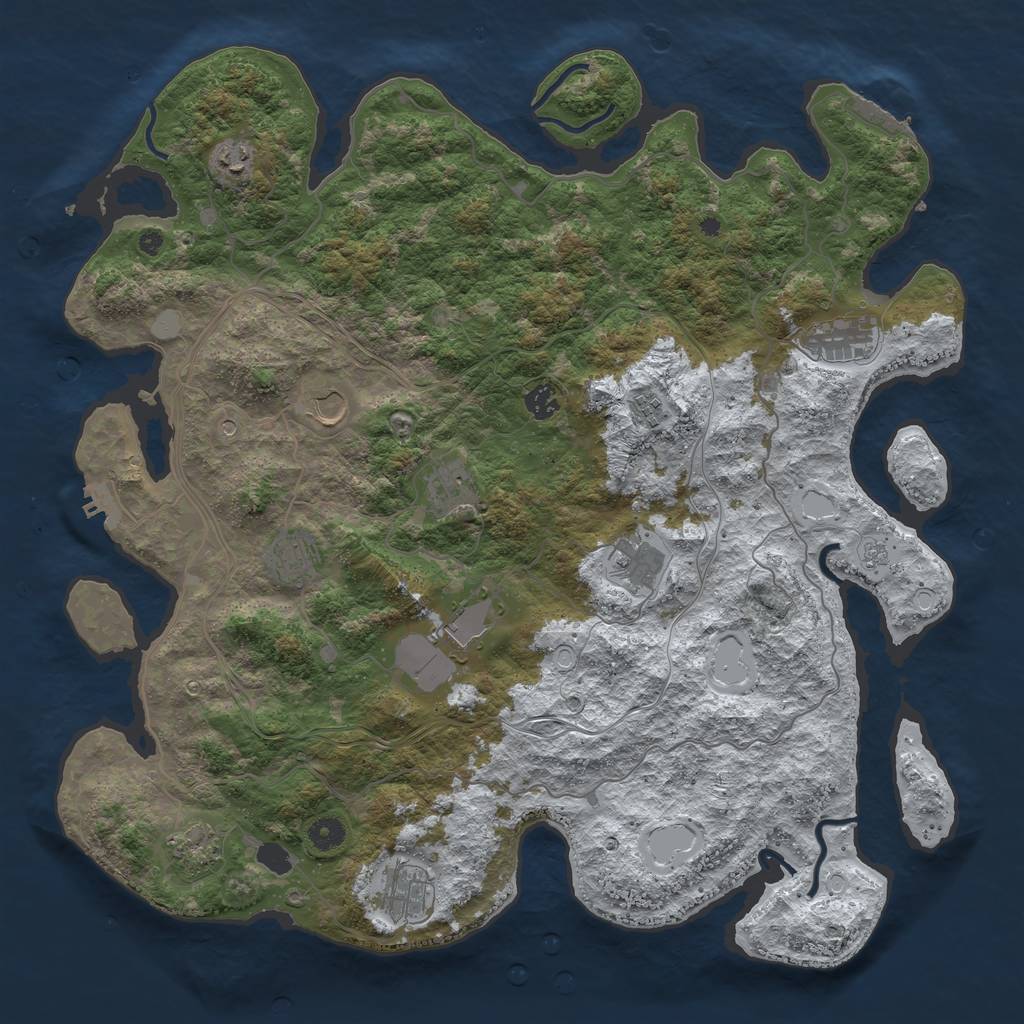 Rust Map: Procedural Map, Size: 4500, Seed: 6035131, 20 Monuments