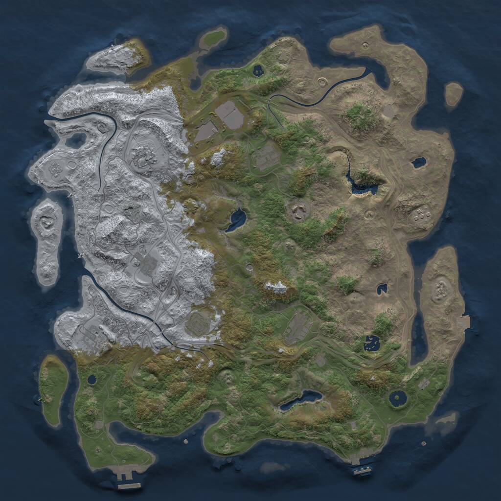 Rust Map: Procedural Map, Size: 4500, Seed: 3471584, 16 Monuments