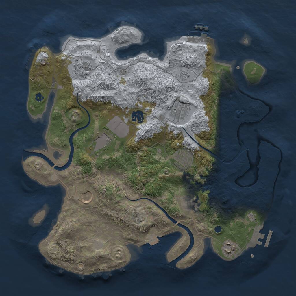 Rust Map: Procedural Map, Size: 3500, Seed: 115266935, 14 Monuments