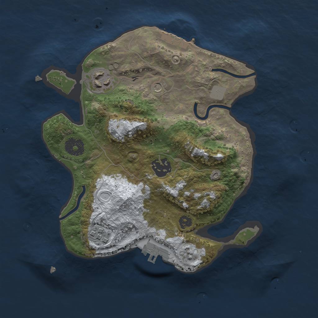 Rust Map: Procedural Map, Size: 2500, Seed: 29389, 11 Monuments
