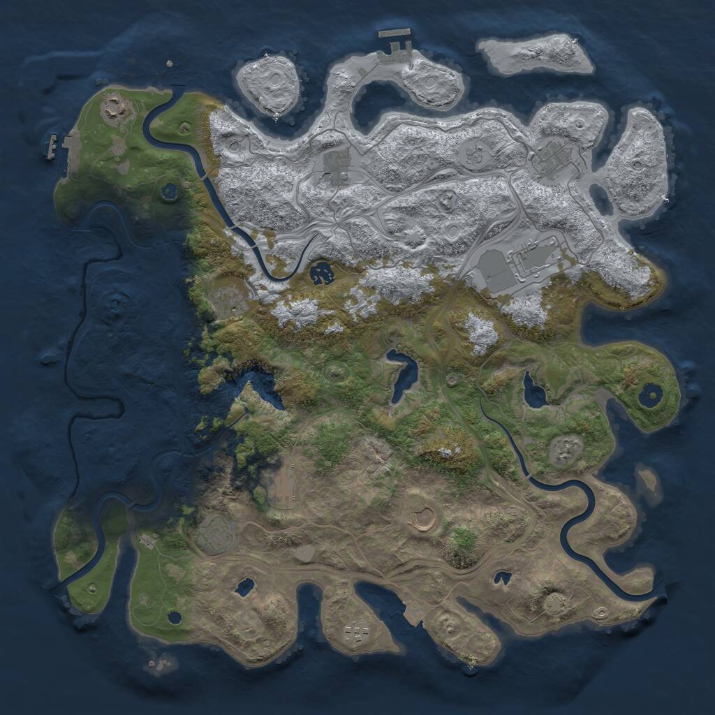 Rust Map: Procedural Map, Size: 4500, Seed: 1924254, 16 Monuments