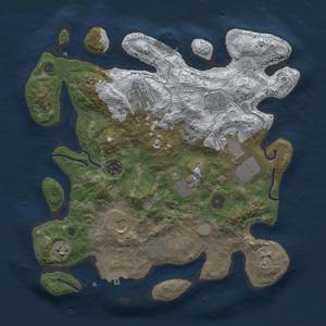 Thumbnail Rust Map: Procedural Map, Size: 3500, Seed: 64444128, 17 Monuments