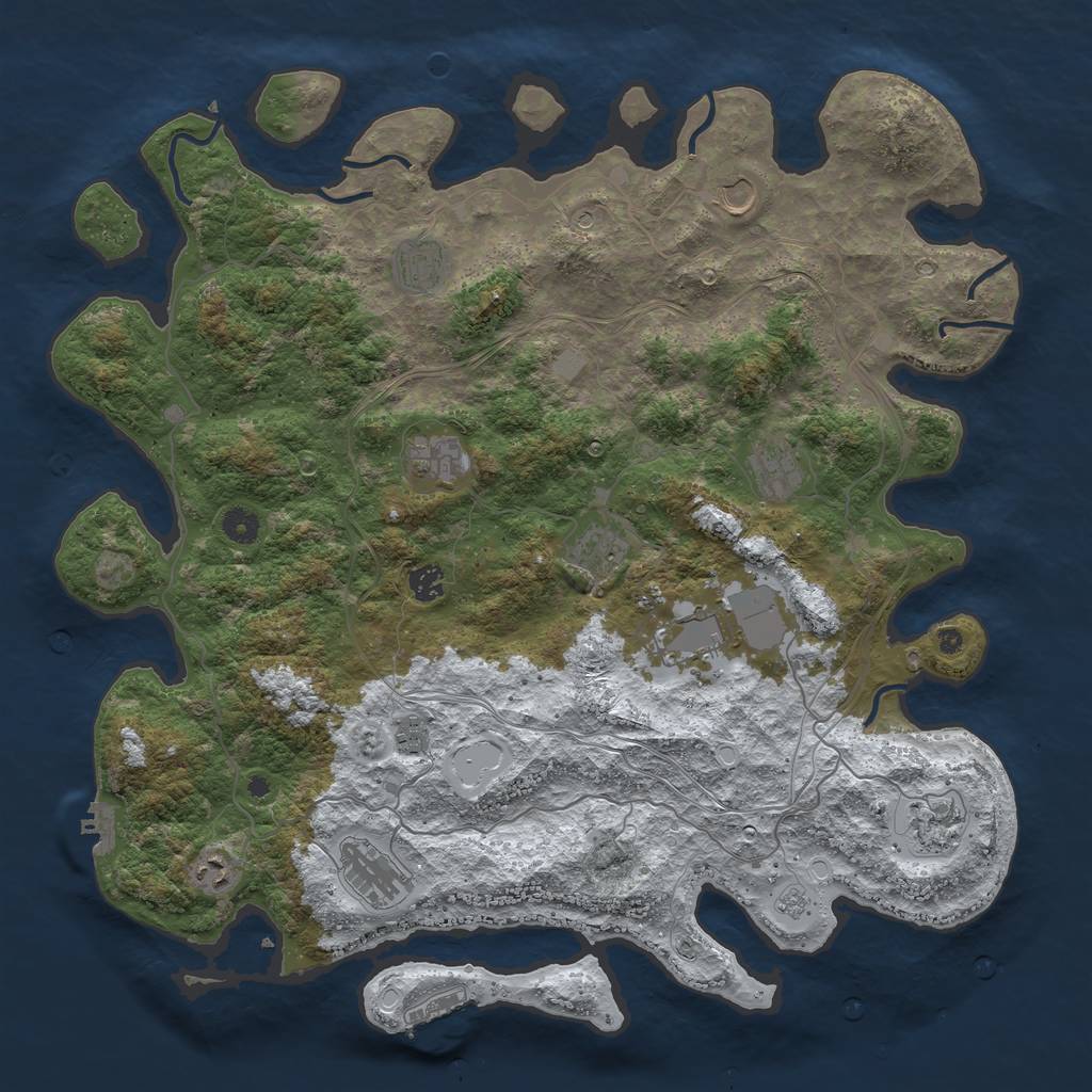 Rust Map: Procedural Map, Size: 4500, Seed: 1797132, 20 Monuments