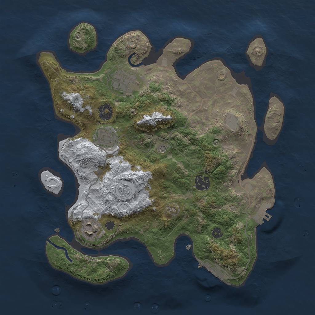 Rust Map: Procedural Map, Size: 3000, Seed: 103564085, 13 Monuments