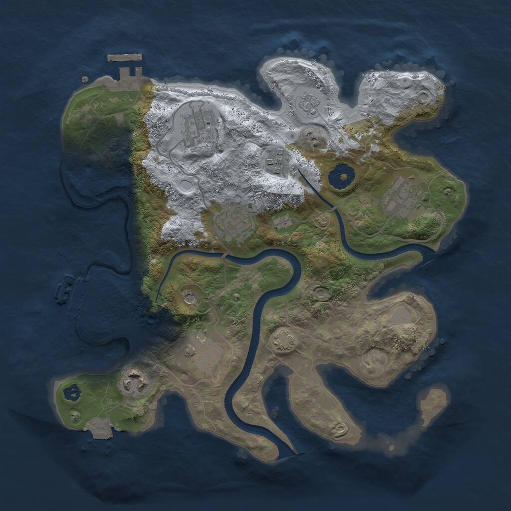 Rust Map: Procedural Map, Size: 3000, Seed: 586600868, 12 Monuments