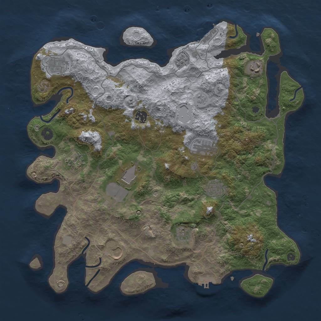 Rust Map: Procedural Map, Size: 4000, Seed: 103036365, 19 Monuments