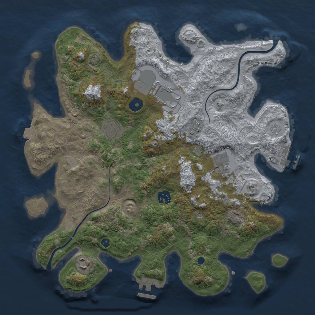 Rust Map: Procedural Map, Size: 3500, Seed: 20032012, 12 Monuments