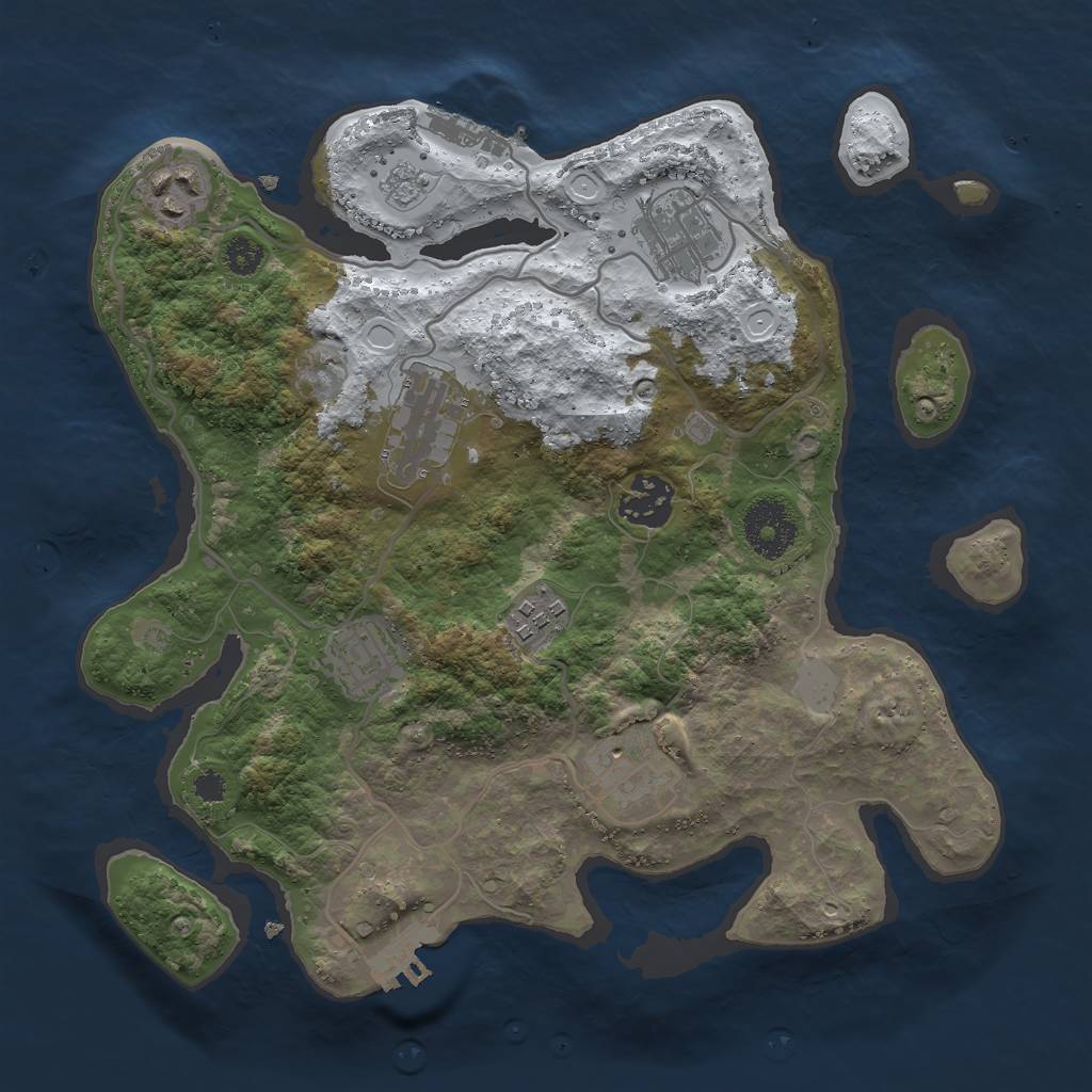 Rust Map: Procedural Map, Size: 3000, Seed: 138043349, 15 Monuments