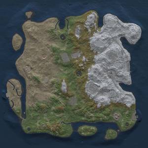 Thumbnail Rust Map: Procedural Map, Size: 4000, Seed: 1122, 18 Monuments