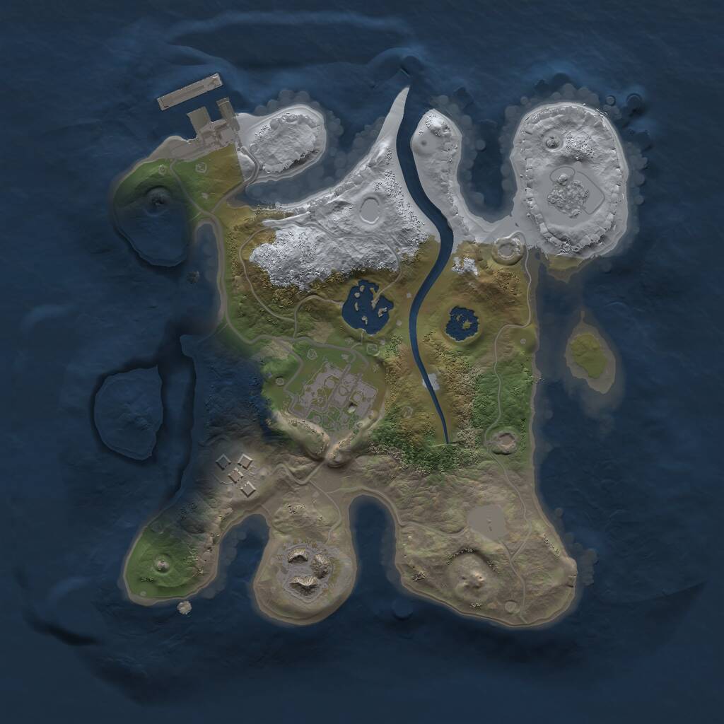 Rust Map: Procedural Map, Size: 2200, Seed: 83687, 7 Monuments