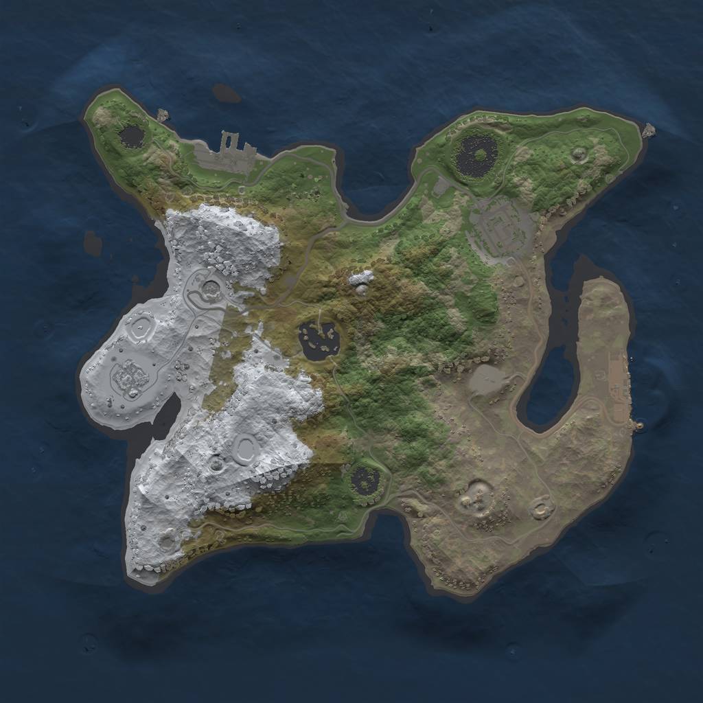 Rust Map: Procedural Map, Size: 2500, Seed: 1491, 11 Monuments